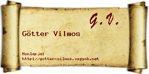 Götter Vilmos névjegykártya